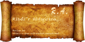 Ribár Alfonzina névjegykártya